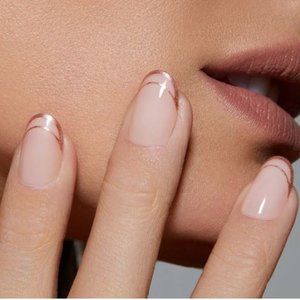 Static Nails Rose Gold Double French Round